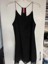 Pookie & Sebastian Black  Little Mini Slip Dress Size S Spaghetti Straps