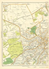 BLACKBURN Witton Nova Scotia Feniscliffe Revidge Lammack 1935 old vintage map