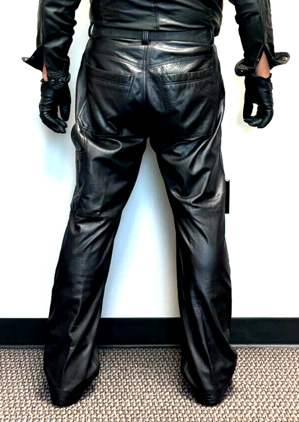 Julian Men's Black Leather Carpenter Jean Style Pants - Size 36 | eBay