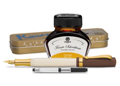 Kaweco Student Füllhalter mit 30ml Füllhaltertinteund Etui 20's Jazz, Orange
