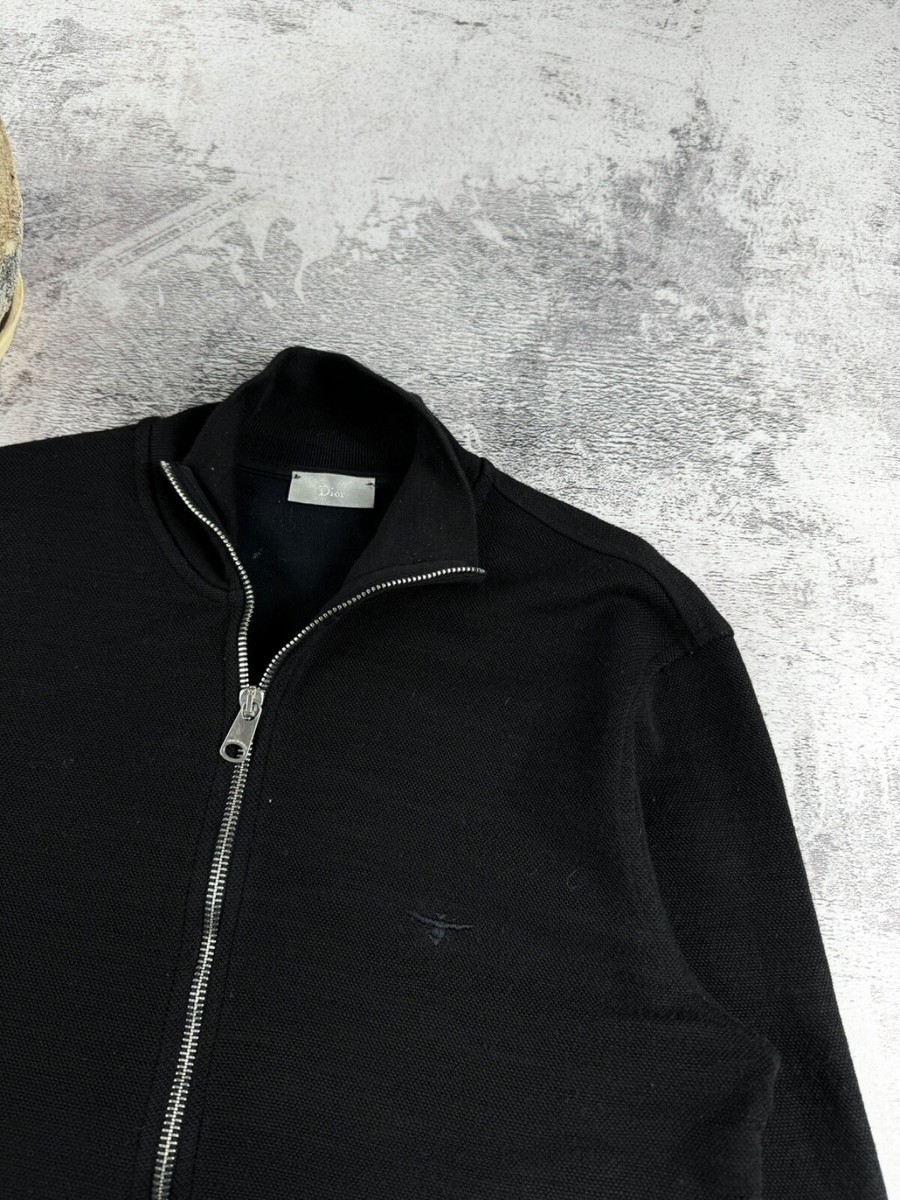 Vinage Dior Homme Bee Logo Black Luxury Zip Hoodie Sweater Vinage Dior Homme Bee Logo Black Luxury Zip Hoodie Sweater