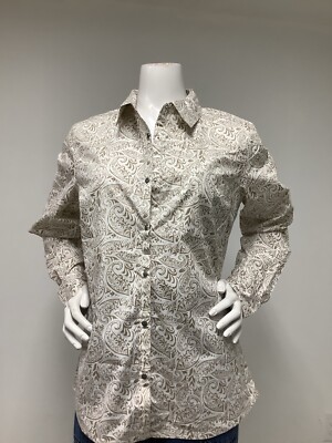 Shyanne Western Snap Button 100% Cotton Shirt Ladies SZ Large. New