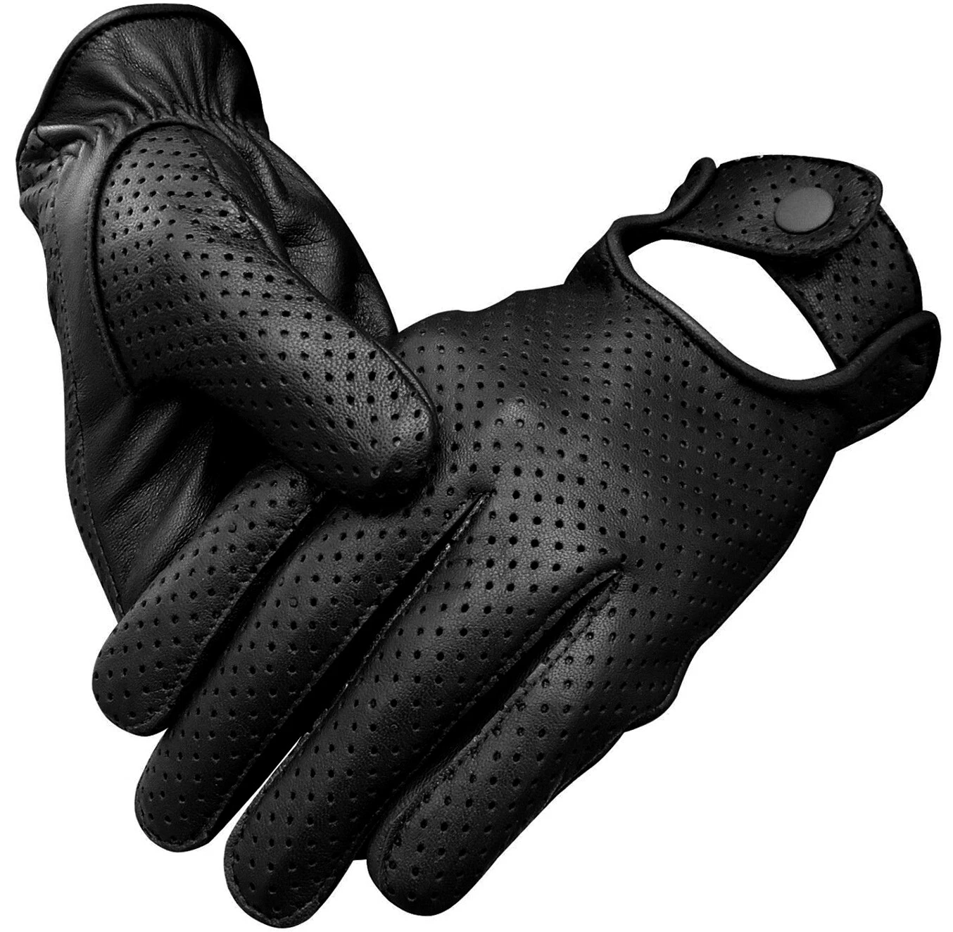 Genuine Cowhide Leather Fullfinger Unlined Retro Driving Biking Cycling Gloves