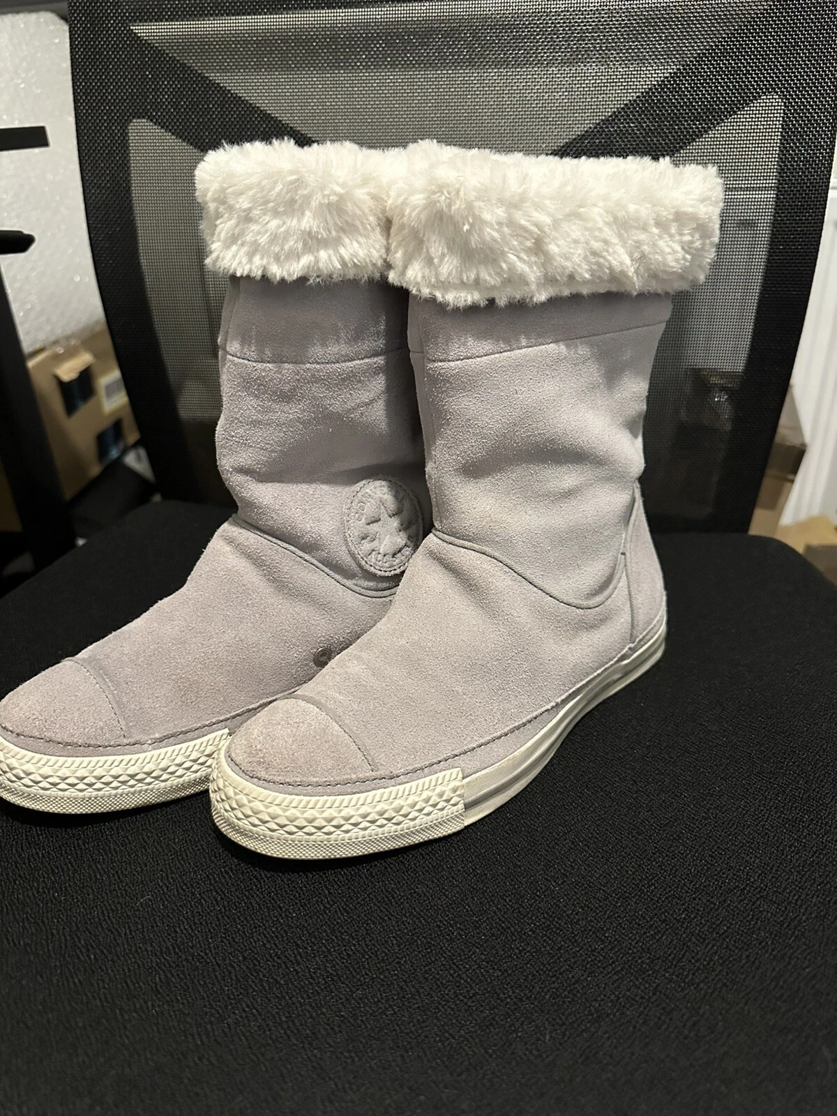 Stivaletti donna Converse All Star Chuck Taylor grigio scamosciato uk 4