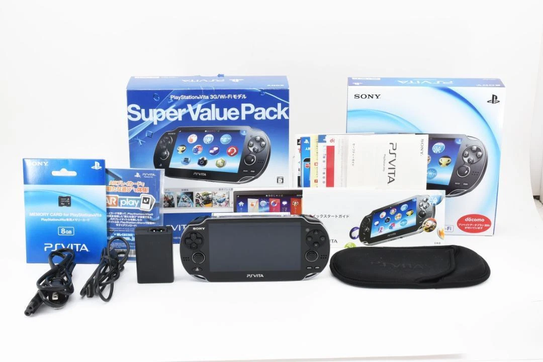 SONY PS Vita Value Pack PCHJ-10019 Console PCH-1100 Black 8GB 