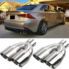 For Lexus IS200t IS250 IS300 IS350 Dual 2.5" Inlet Exhaust Pipe Tip Double Wall