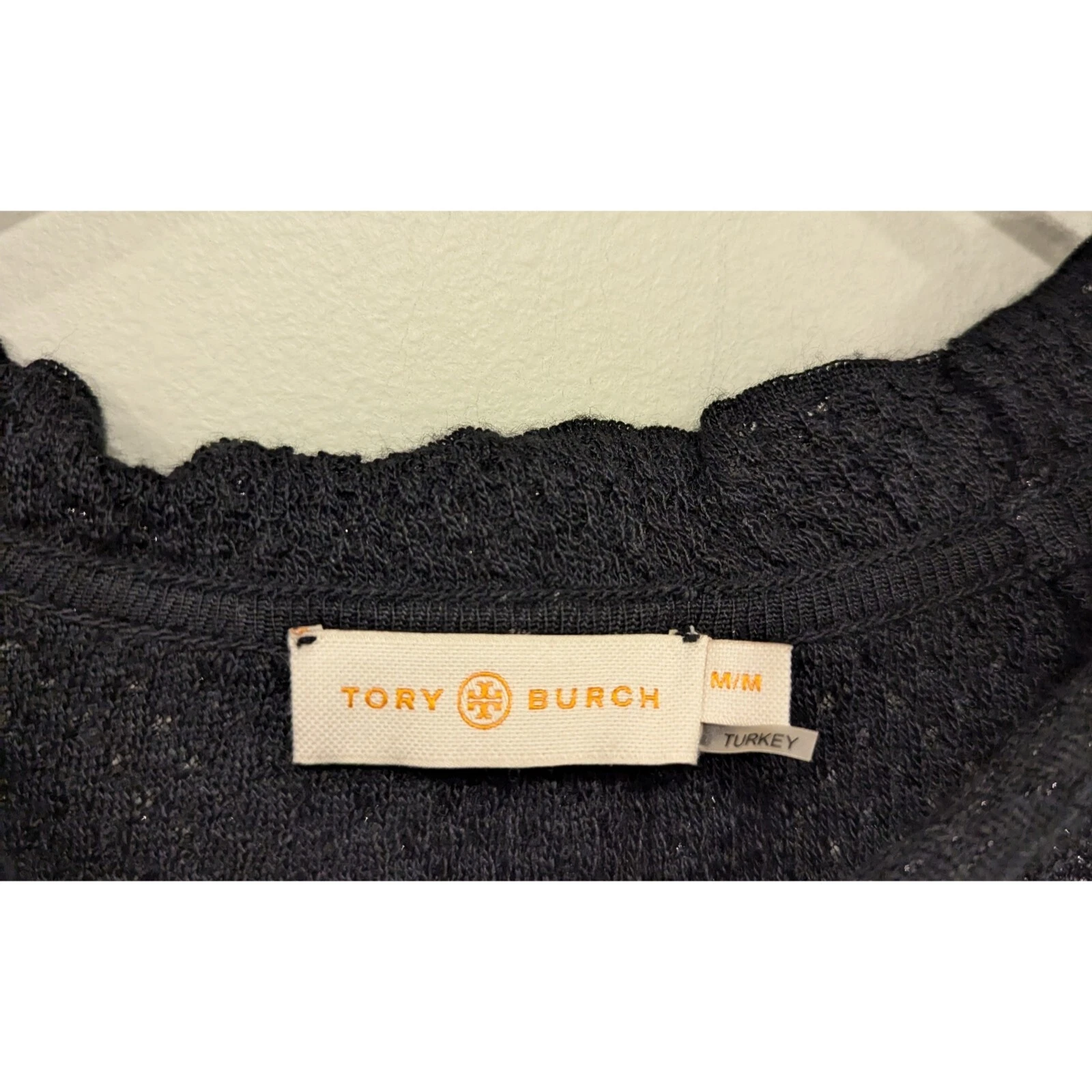 Abito Tory Burch Isabelle blusa in maglia metallizzata manica lunga taglia media