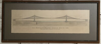 The Brooklyn Bridge Schematic Framed Opened May 24 1883 John Roebling CE
