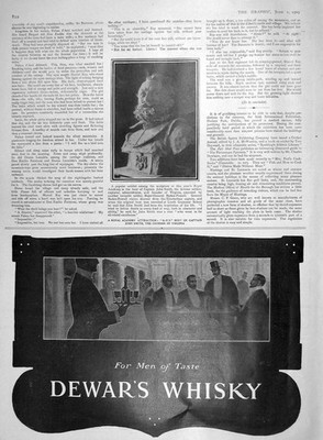 Original Old Antique Print 1907 Dewars Whisky Bust Captain John Smith V 20th