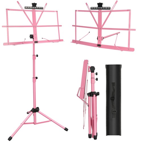 1 Pack Music Stand, 2 in 1 Dual-Use Folding Sheet 1 - Pink - 第 1/7 張圖片