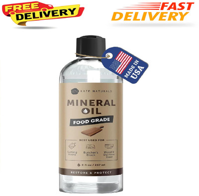 Kate Naturals Mineral Oil for Wood Cutting Board, Butcher Block, and Knife.  8oz