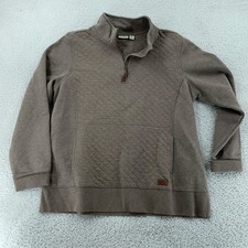 L.L. Bean Quilted Quarter Zip Pullover Women's XL Brown Heather Sweatshirt