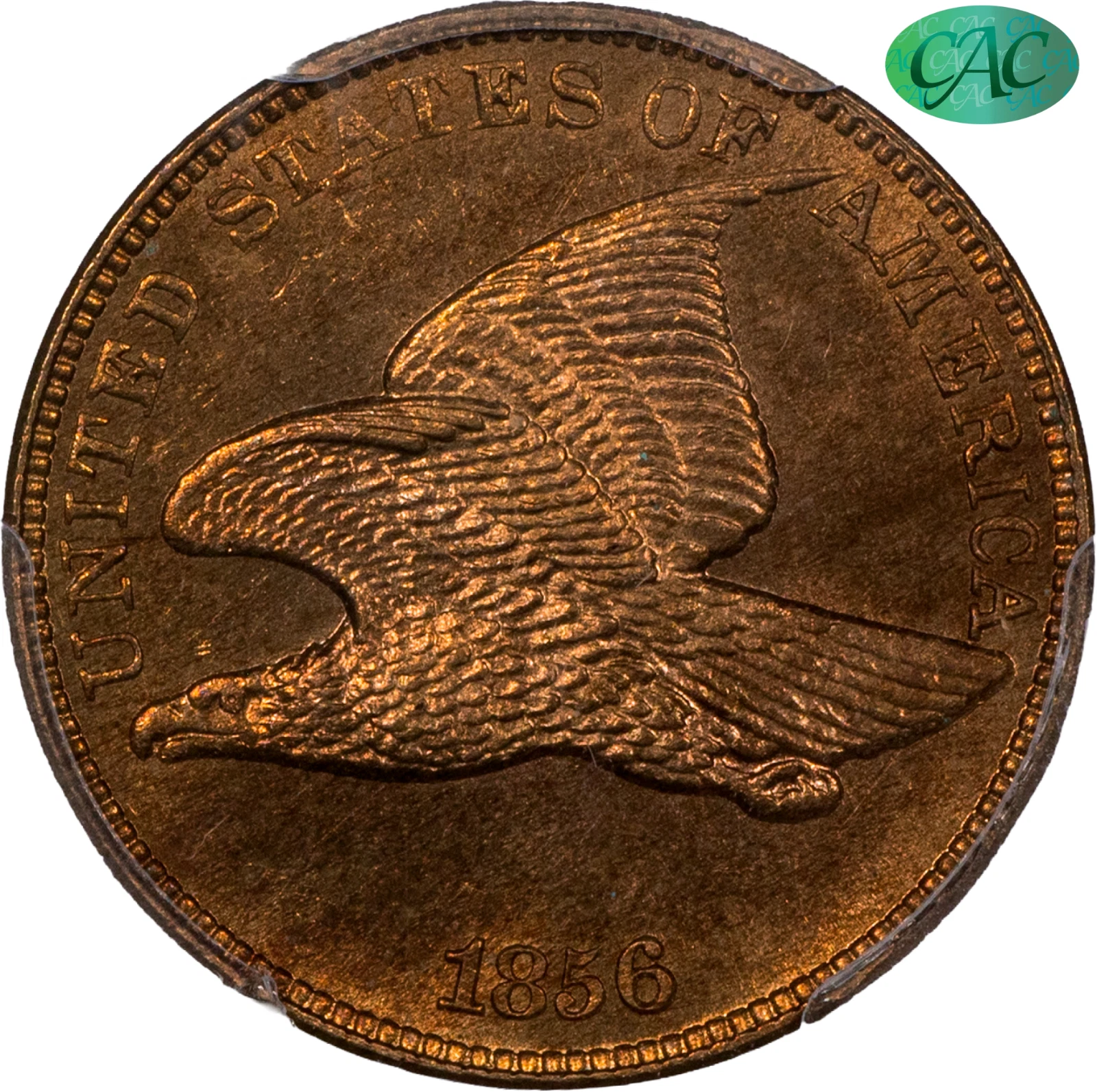 1856 1C FLYING EAGLE PR65 PCGS CAC Small Cent Proof Penny