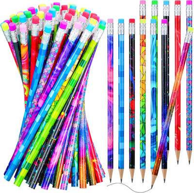 Wooden Pencil with Eraser for Kids Colorful Pencils Bulk Writing Fun Assorted No