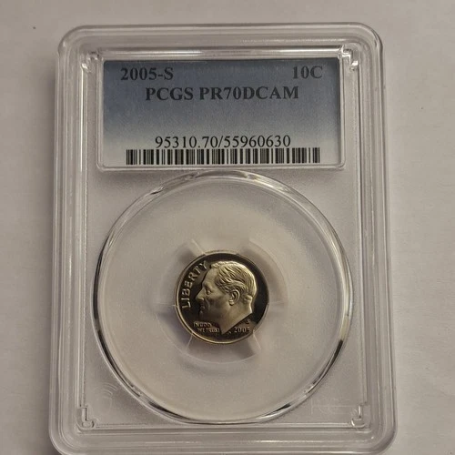 2005-S Roosevelt Dime Proof PCGS PR70DCAM San Francisco Perfect. Top Pop