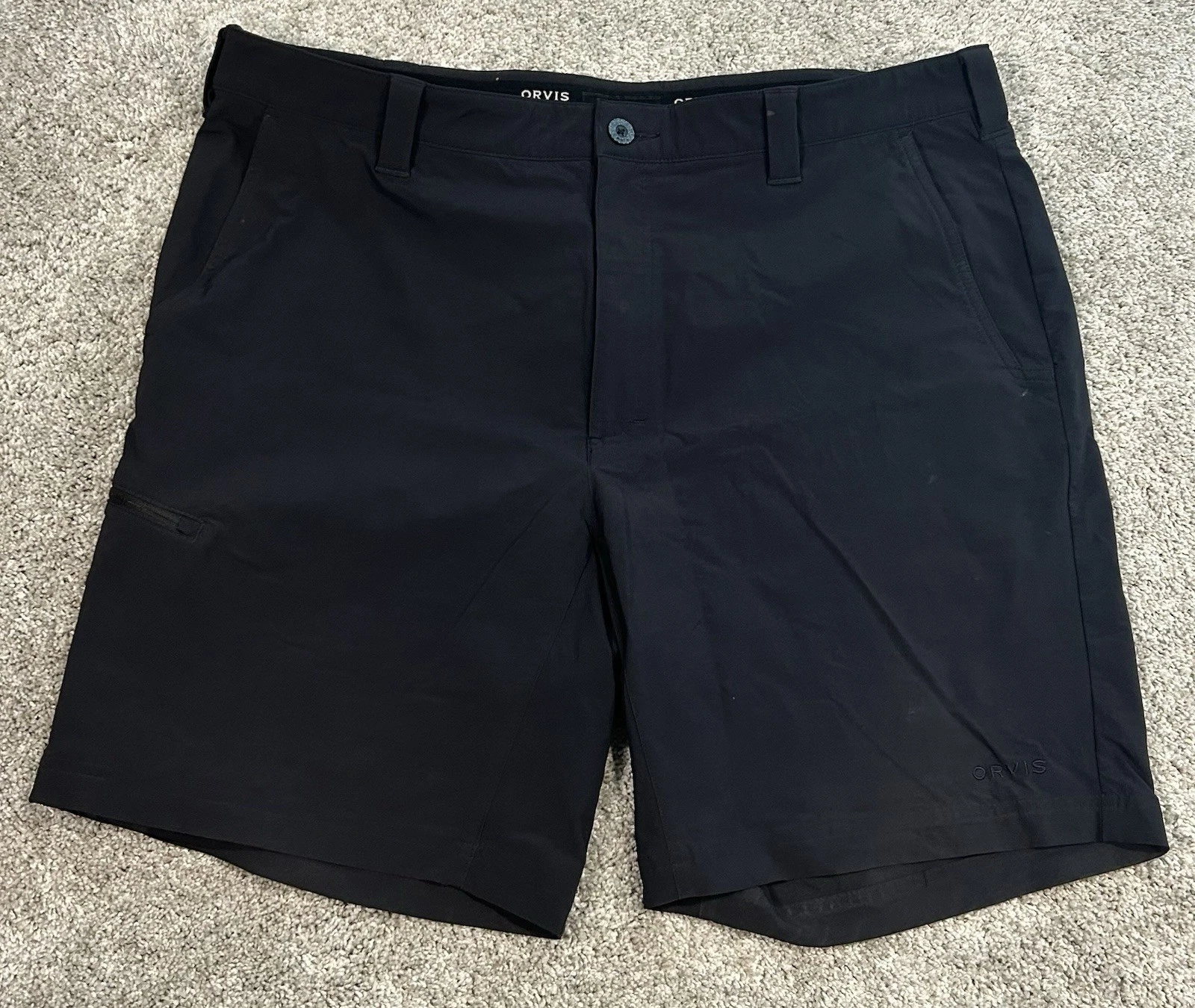 Orvis Jackson Quick-Dry 9” Shorts Men’s 40 Black Hiking Fishing Zip Pocket