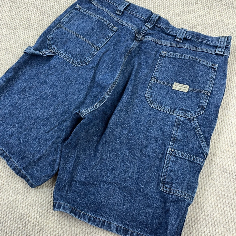 Винтажные мужские шорты Y2K Wrangler 38 плотник мешковатые шорты рабочая одежда темная стирка A27 - Изображение 4 из 4