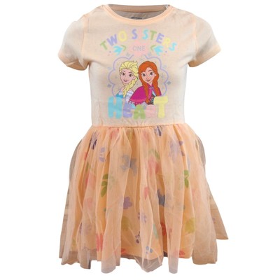 Frozen Sommerkleid Mädchen   Anna & Elsa Kleid mit Tüllrock Gr. 92 - 128