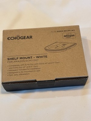 ECHO GEAR Shelf Mount In WHITE for Echo Dot 4th and 5th Gen. Brand New