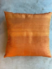 Raw silk throw pillow cover approx 15.5 square - multi colors see choices