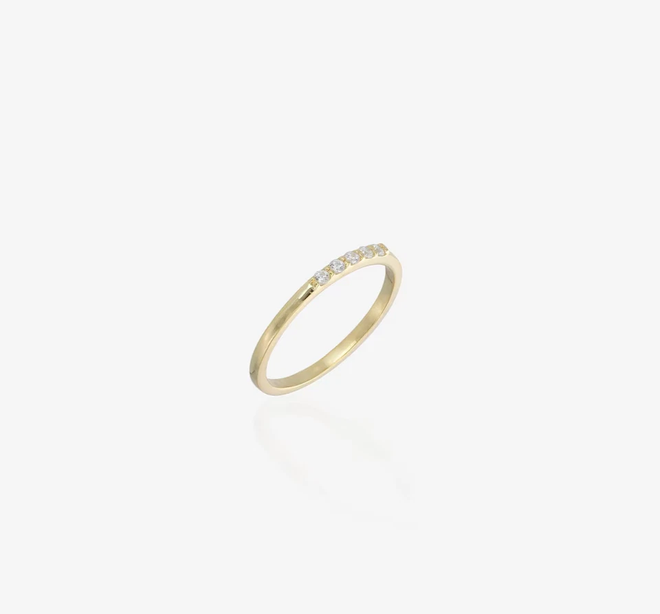 Lab Grown Thin Dainty Diamond Wedding Ring 9k gold band anniversary gift for her - Image 3 of 4