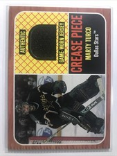 Marty Turco 2002-03 Topps Heritage CREASE PIECE GAME USED JERSEY PATCH SP STARS