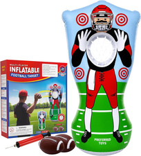 65  Inflatable Football Target Net Toss Game - Double-Sided Throwing Practice Fo