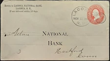 Laconia National Bank Advertising CC NH Target Cancel 2c PSE 1883 Nice Strike!