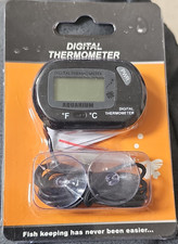 Digital Aquarium Fish Tank Thermometer LCD Temp Meter  F/ C w/ Suction Cups