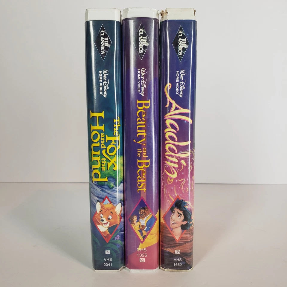 3 Lot Black Diamond Fox and the Hound Aladdin Beauty and the Beast VHS / TESTED - Image 2 of 4
