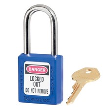 Master Lock 410BLU Lockout Tagout Safety Padlock with Key Blue