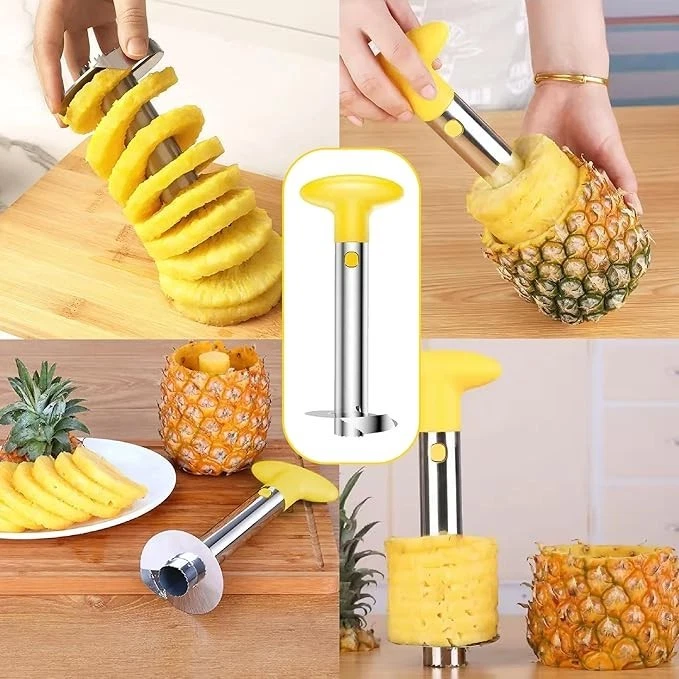 Pineapple Corer and Slicer Stainless Steel – Heavy Duty Pineapple Cutter Tool wi