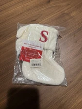 NEW St. Nicholas Square Knit Monogram Mini Christmas Stocking Letter S