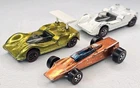 Hot Wheels Redline Lot Of 3 Orange Lotus Turbine Yellow Gold Chaparral Vintage