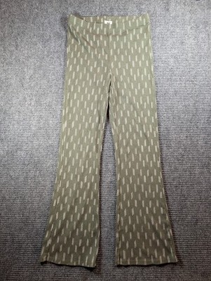 Aerie Ribbed Flare Leggings Olive Green Bell Bottom Pants Size Small 