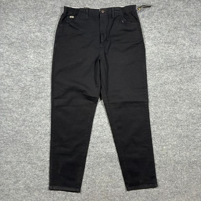 Lee Womens Pants Size 16 Long Black Tapered Leg Relaxed Fit Flat Front Mid Rise
