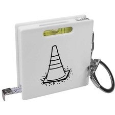 'Traffic Cone' Keyring Tape Measure / Spirit Level Tool (KM00013968)