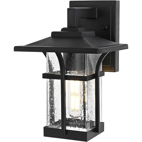 Outdoor Wall Sconce 1 Light Fixture Seedy Glass Exterior Porch Walkway Lamp 11" - Picture 2 of 9