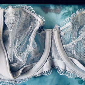 Victoria&rsquo;s Secret Dream Angels Unlined Embroidery Sequin Bra 36C Rare Light Blue