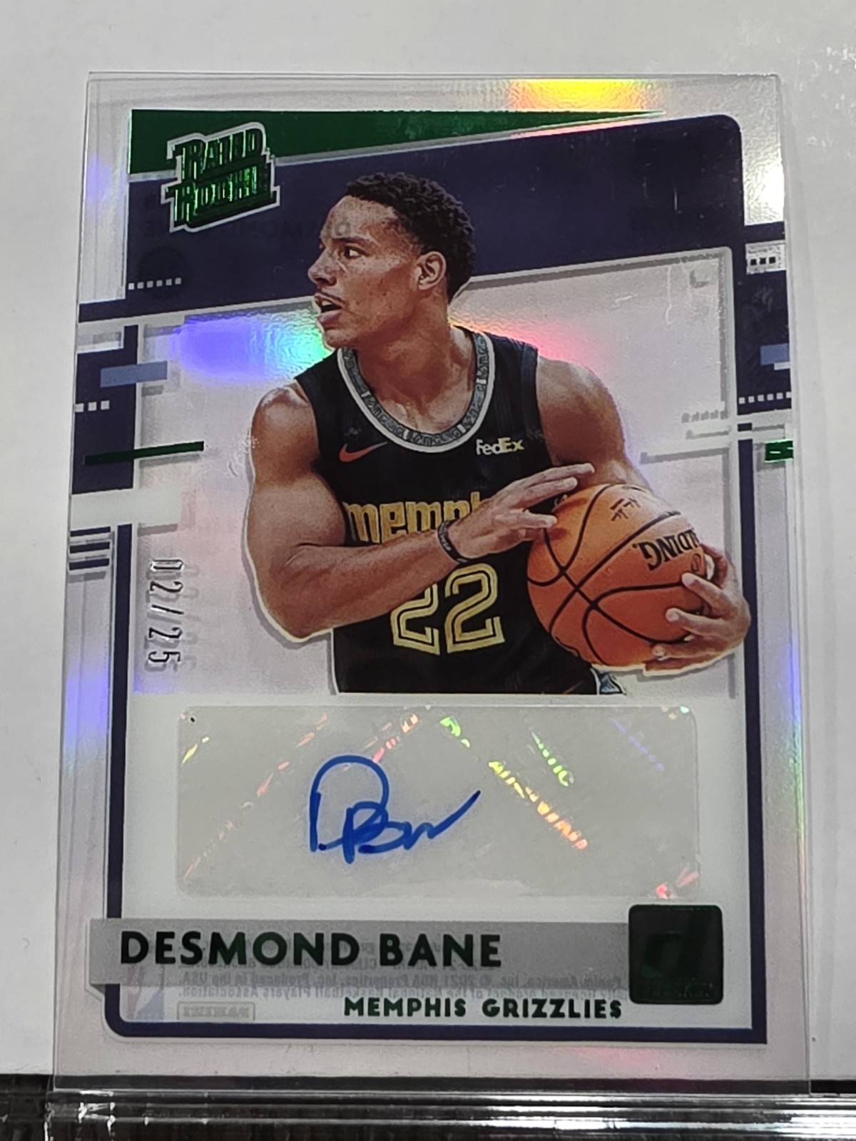 2020-21 Clearly Donruss Desmond Bane Rated Rookie Auto Green /25