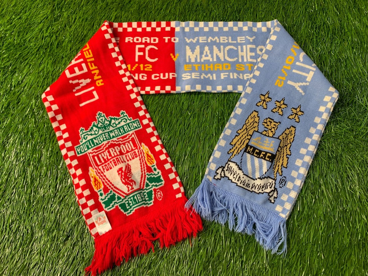 応援グッズ Manchester City vs Liverpool Scarf LIVERPOOL VS. MANCHESTER CITY 2012 FOOTBALL SOCCER MATCH SCARF