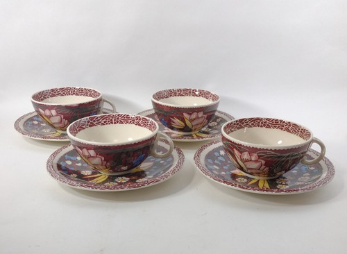 Vernon Kilns Metlox LEI LANI Ultra Shape Aloha Don Blanding Cups & Saucers NOS - Bild 2 von 8