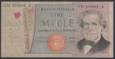 Italy  1000 Lire  1981  Fine  P. 101e,  Banknote, Circulated