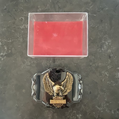 HARLEY DAVIDSON Motorcycle Belt Buckle Brass Eagle 3.5” Preowned
