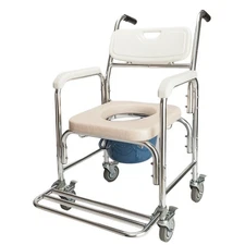 4 in 1 Heavy Duty Bath Commode Shower Chair Seat Wheelchair for Elderly Disable