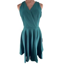 Lulus Green Fit & Flare Dress Women's XS Cross Back Sleeveless Party Holiday NWT