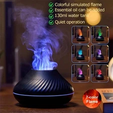 Aroma Humidifier Essential Oil Diffuser 3D Volcano Flame Mist Air For Home Decor