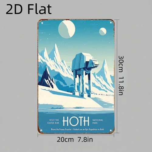 Tin Metal Signs Home Décor Cartoon Movie Star Wars Hoth AT-AT Vintage Metal Tin