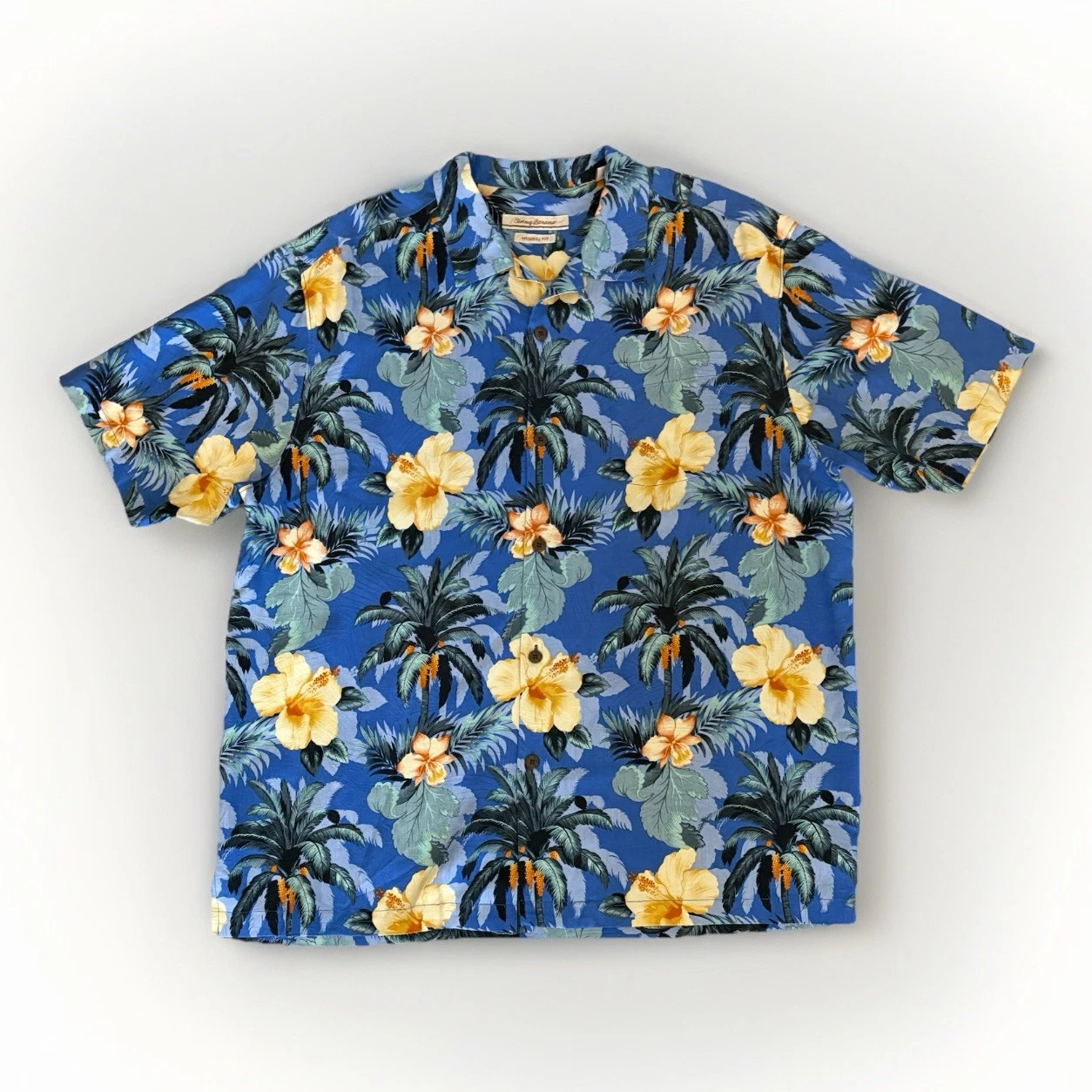 Tommy Bahama Mens XL Silk Blue Floral Print Original Fit Shirt - NEVER WORN!