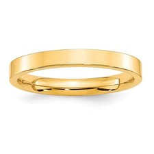 10k Yellow Gold 3mm Standard Weight Flat Comfort Fit Wedding Band Ring Size 10